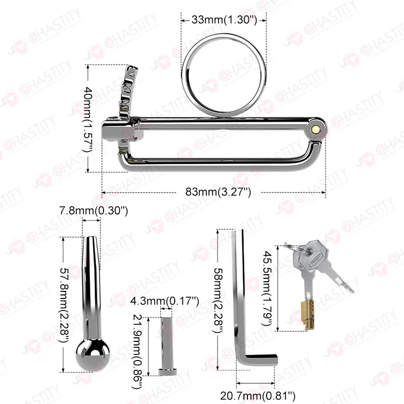 Adjustable PA Chastity With Urethral Plug - Image 3