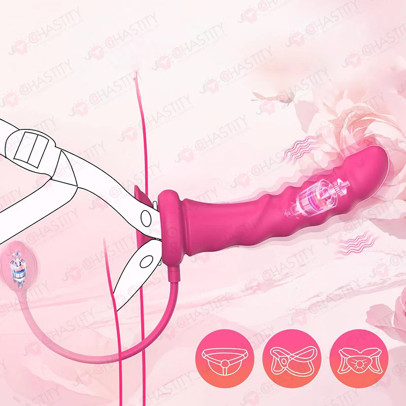 App Controlled Pink Vibrating Dildo (With Butt Plug) - Image 2