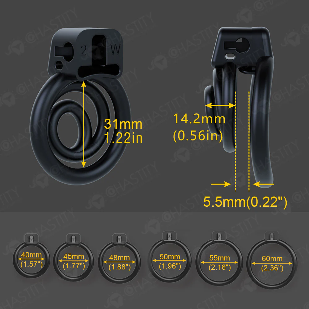 Black Whirlwind Spring Plastic Dick Cage - Image 3