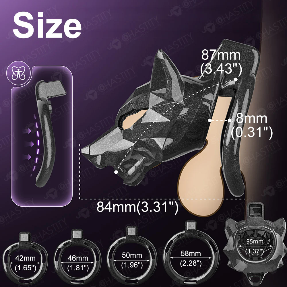 Black Wolf Chastity Cage - Image 3