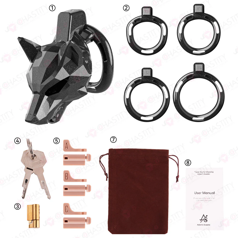 Black Wolf Chastity Cage - Image 5