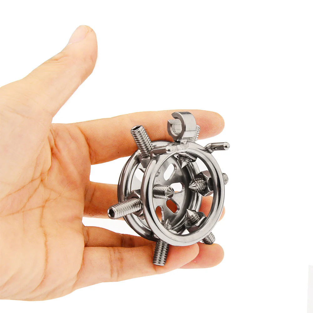 Bolted Chastity Cage With Spikes - Image 4