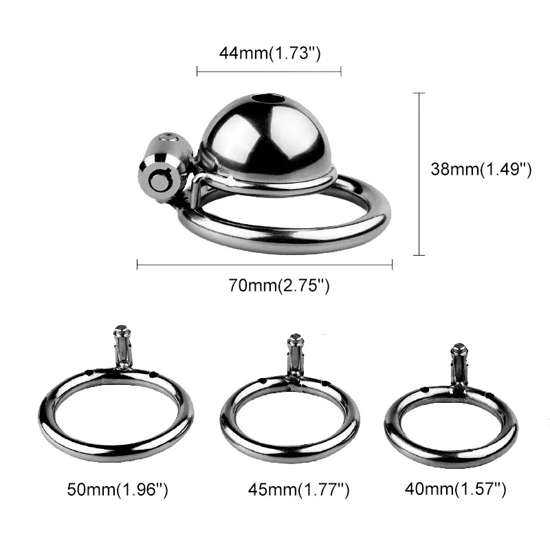 Button Chastity Cage (3 Rings) - Image 4