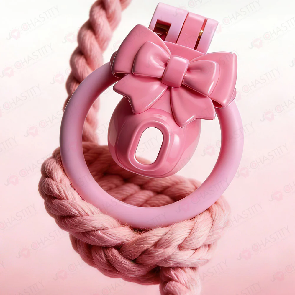 Cap Bowtie Tight Male Chastity Lock - Image 6