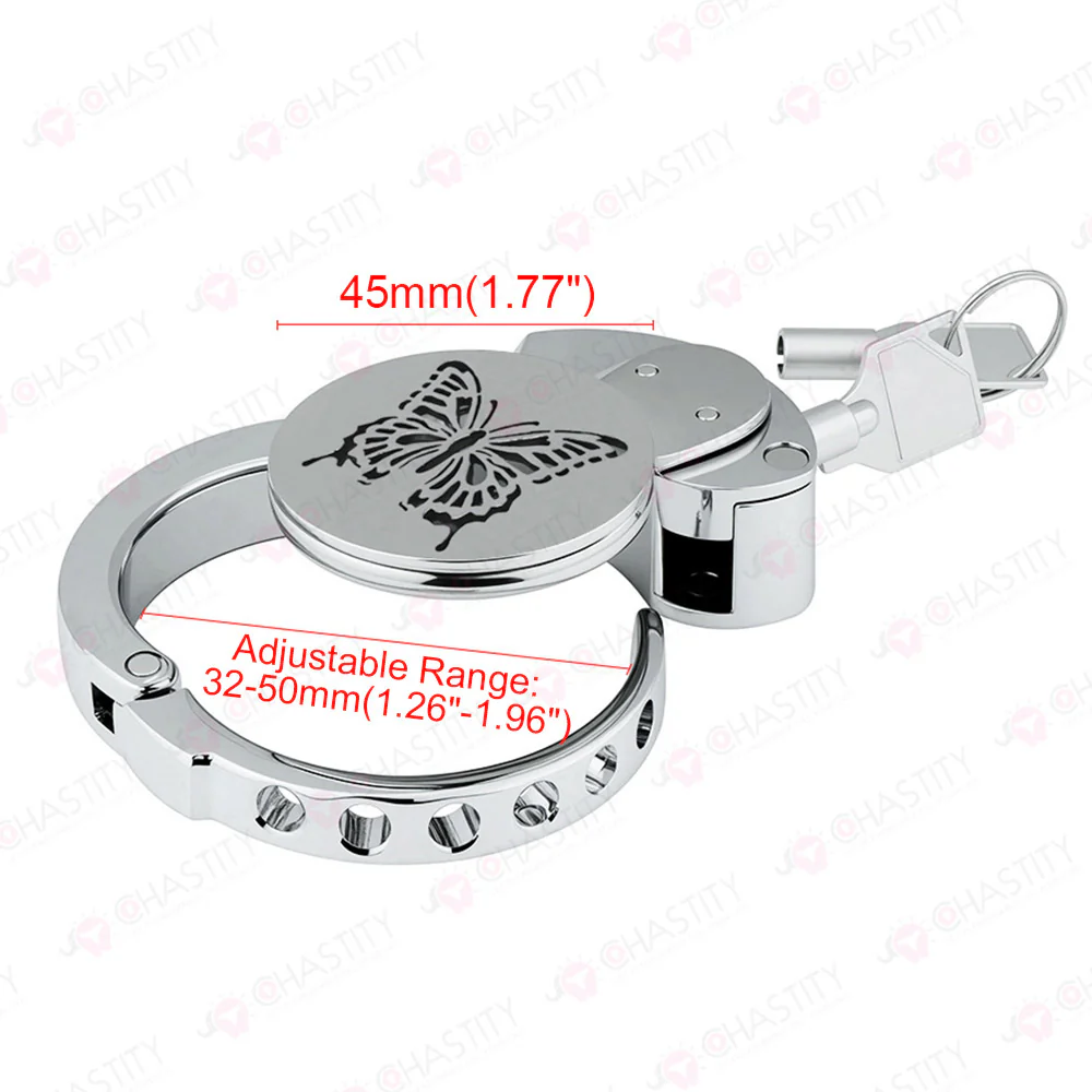Adjustable Ring & Button-Lock Chastity Cage Emoji - Image 3