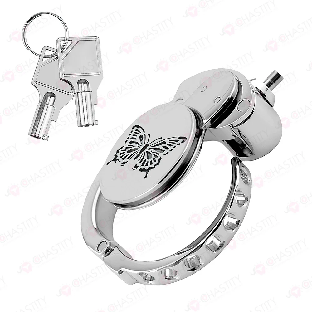 Adjustable Ring & Button-Lock Chastity Cage Emoji - Image 4