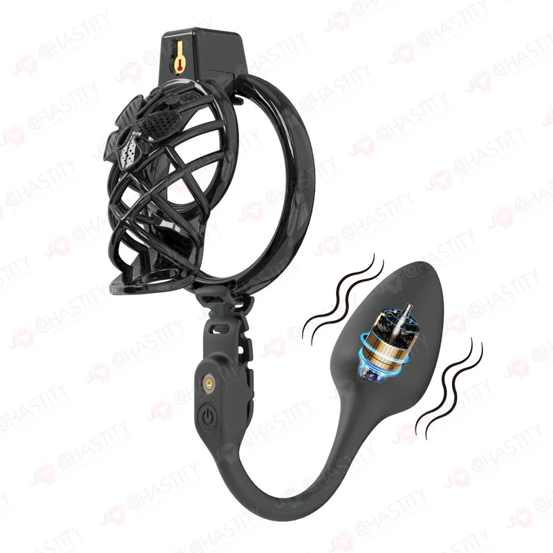 Chastity Cage Humiliation With Remote Controlled Butt Plug - Image 11