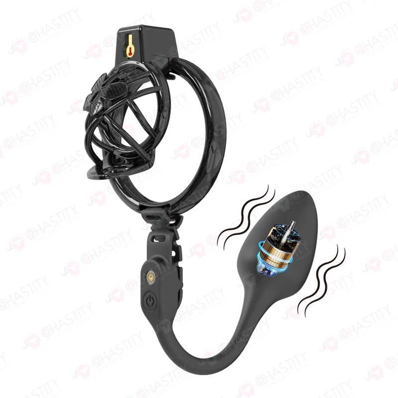 Chastity Cage Humiliation With Remote Controlled Butt Plug - Image 9