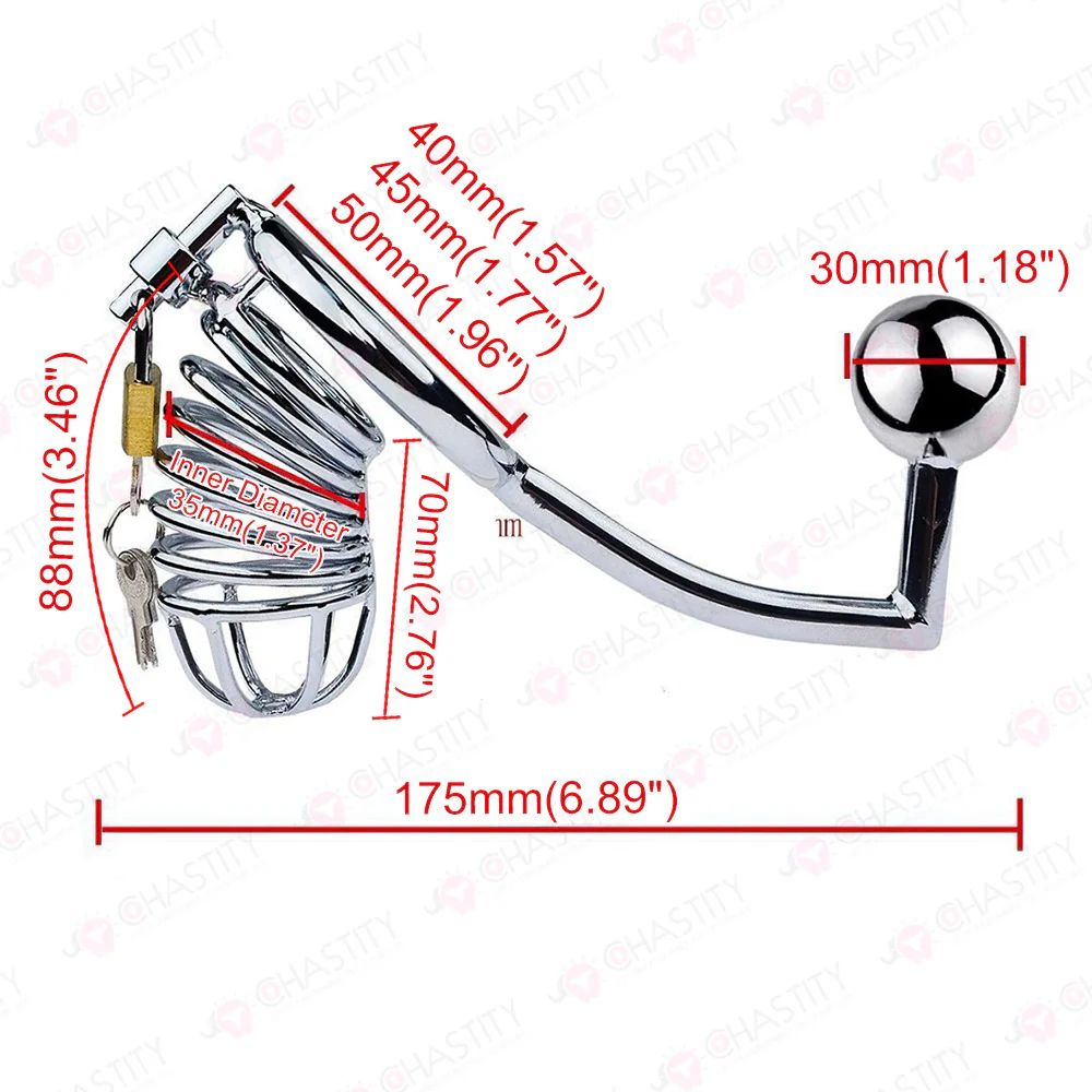 Chastity Cage With Anal Hook - Image 3