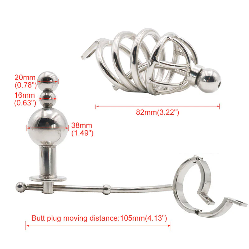 Chastity Cage With Butt Plug - Image 4