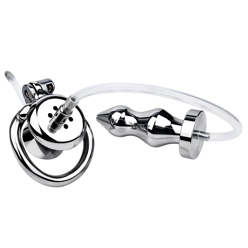 Chastity Cage With Enema Butt Plug - Image 10