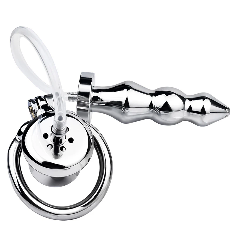 Chastity Cage With Enema Butt Plug - Image 6