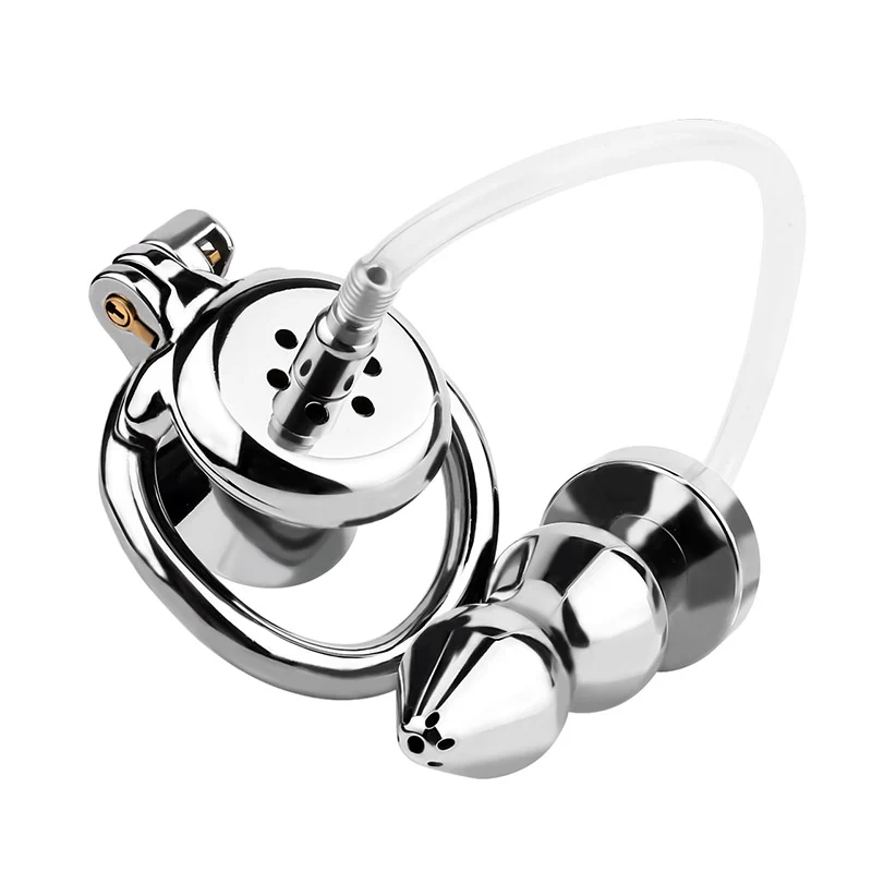 Chastity Cage With Enema Butt Plug - Image 7
