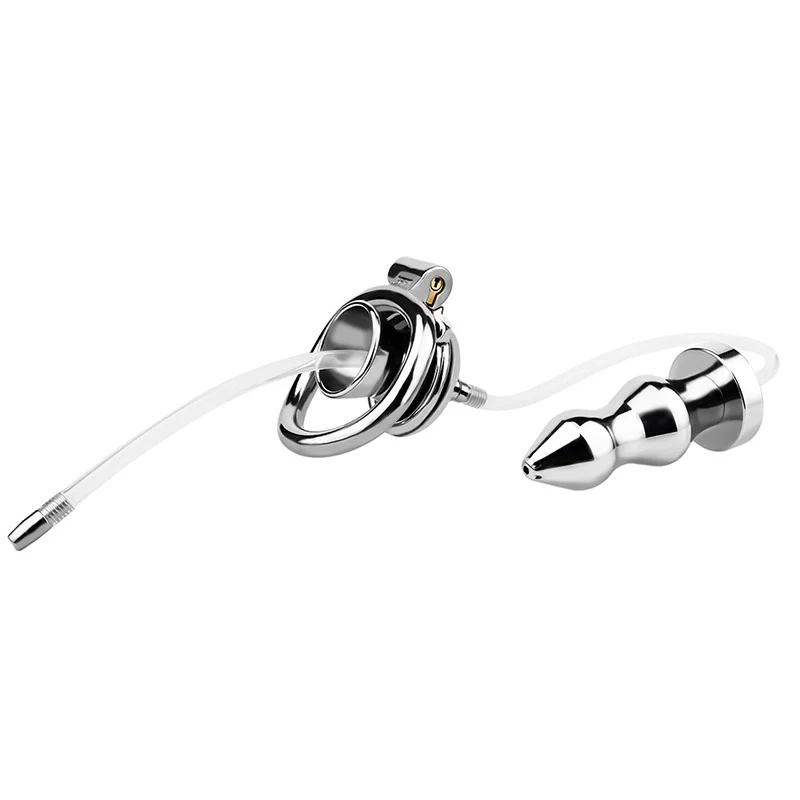 Chastity Cage With Enema Butt Plug - Image 8