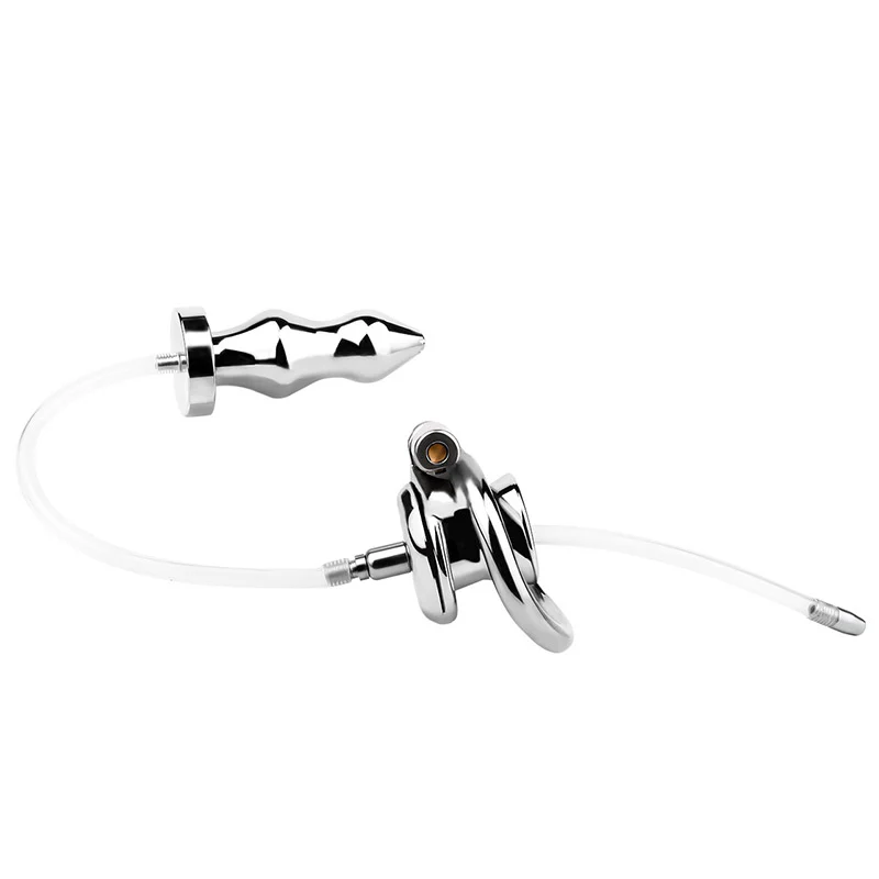 Chastity Cage With Enema Butt Plug - Image 9