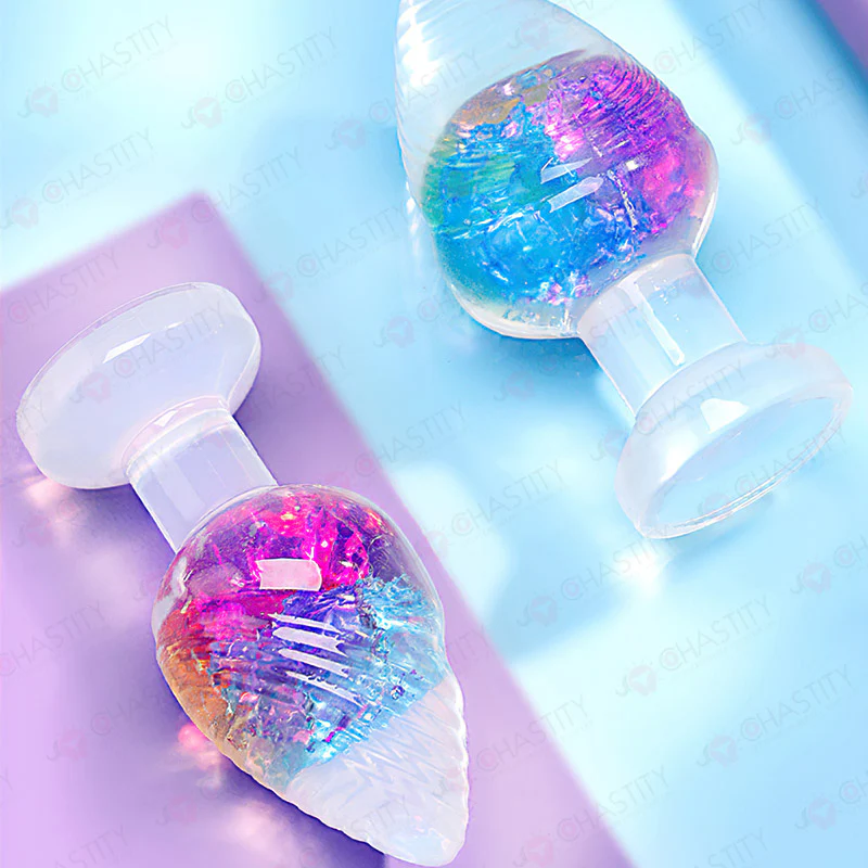 Clear & Rainbow Soft Anal Plug - Image 2