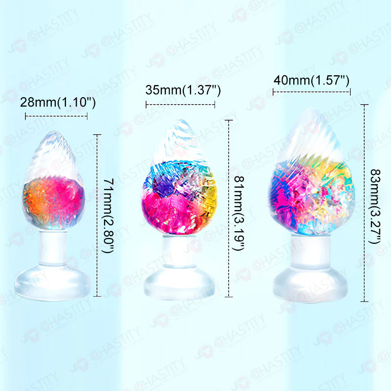 Clear & Rainbow Soft Anal Plug - Image 4