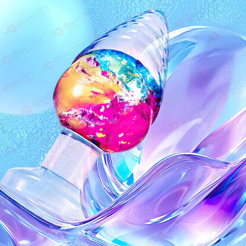 Clear & Rainbow Soft Anal Plug - Image 5