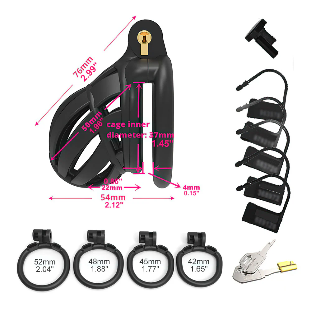 Detained Black Restrictive Chastity Cage - Image 3