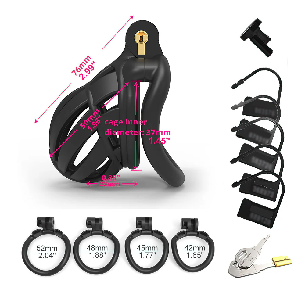 Detained Black Restrictive Chastity Cage - Image 6