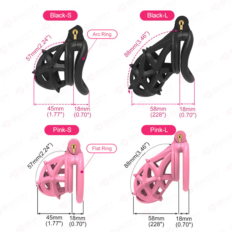 Diamond Chastity Cage With Silicone Spikes - Image 3
