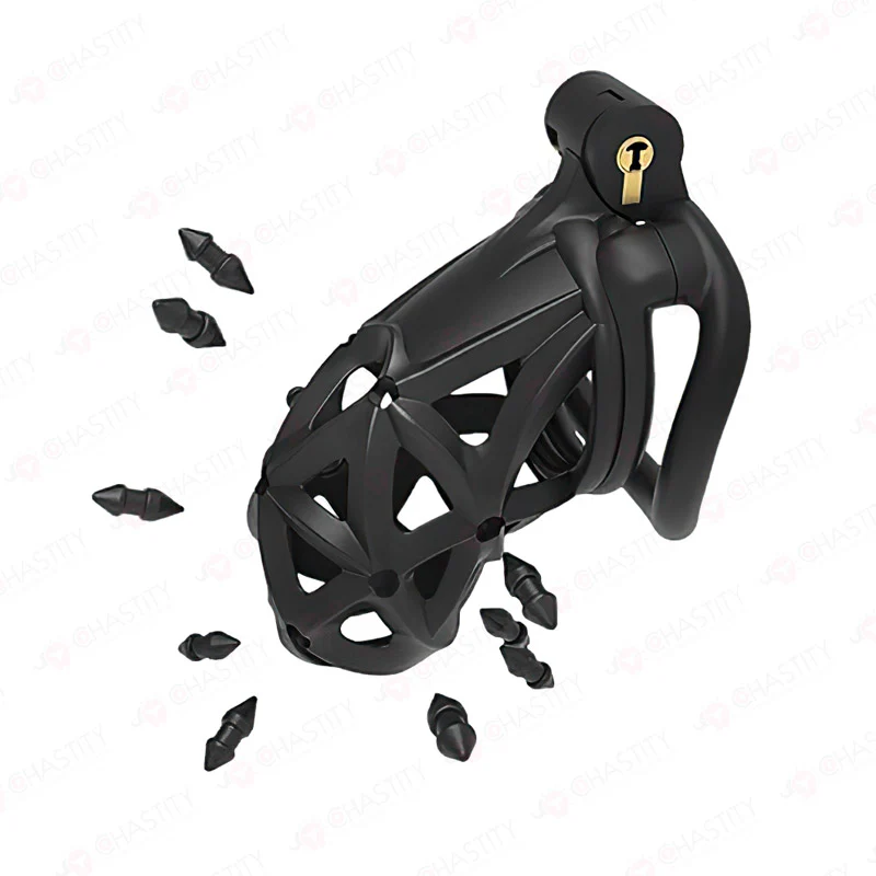 Diamond Chastity Cage With Silicone Spikes - Image 7
