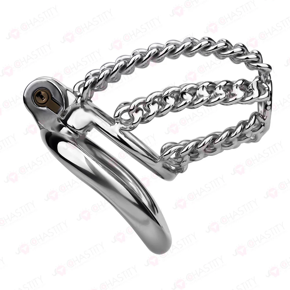 Fixed Steel Link Chastity Cage - Image 10