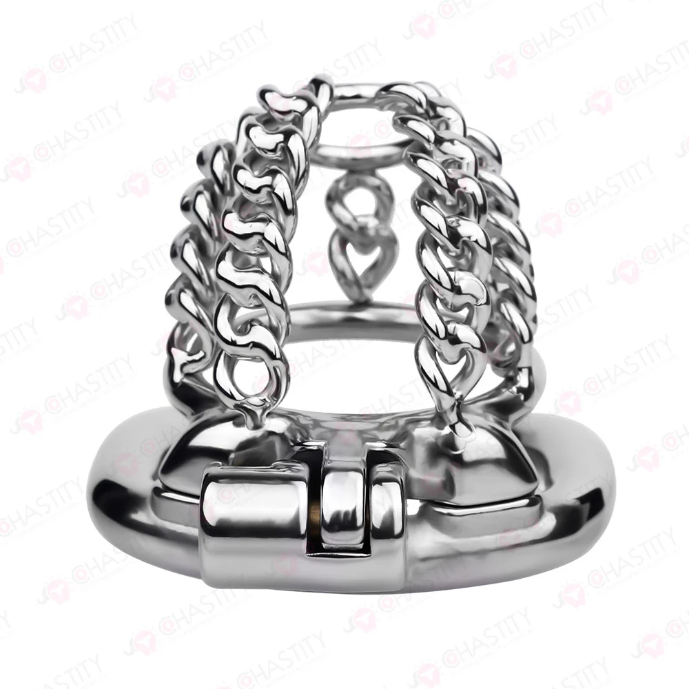 Fixed Steel Link Chastity Cage - Image 12