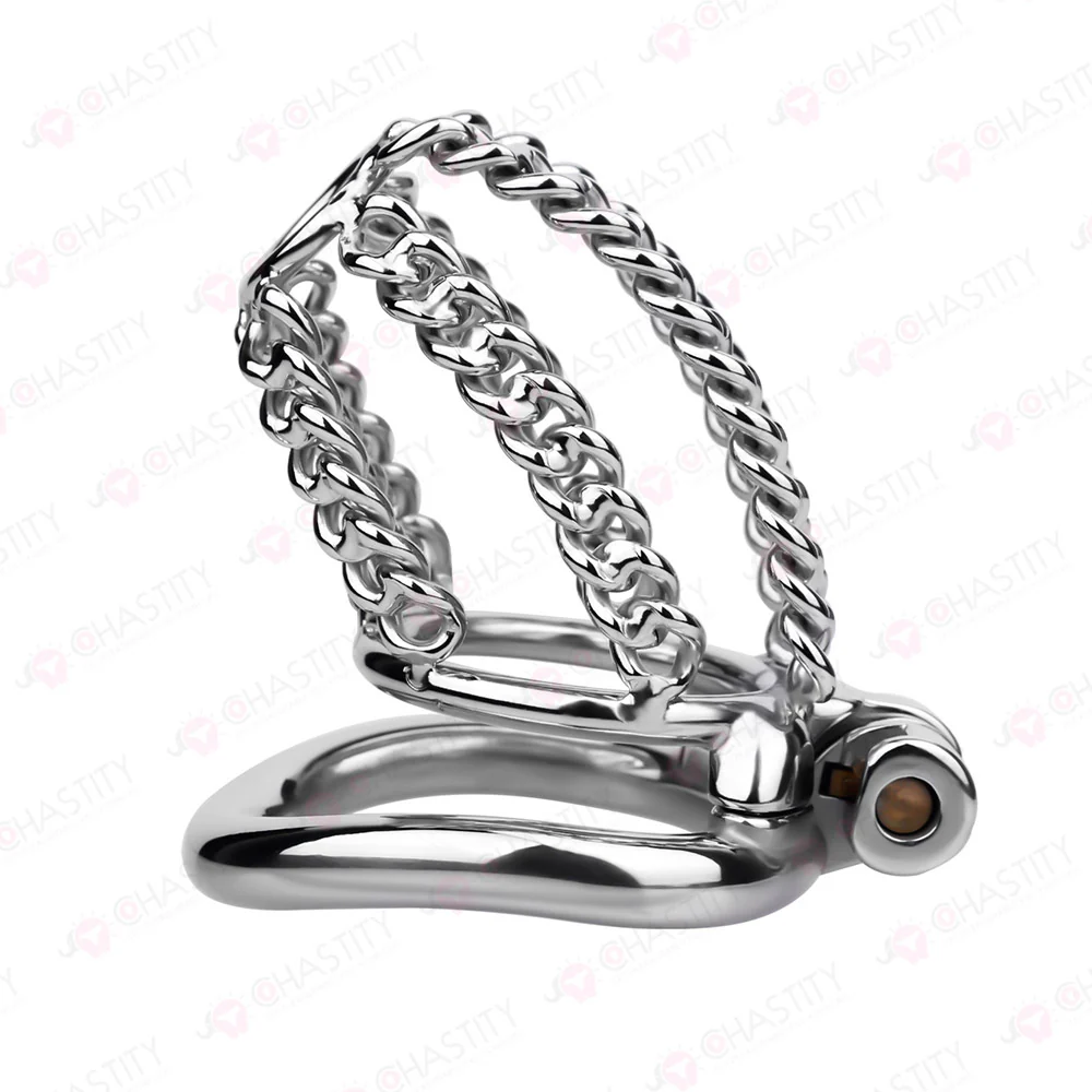 Fixed Steel Link Chastity Cage - Image 9