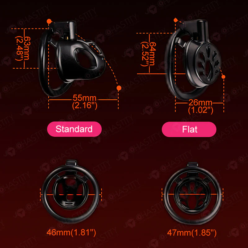 Flat + Small Chastity Cages Set (2 Cages With 3 Rings) - Image 3