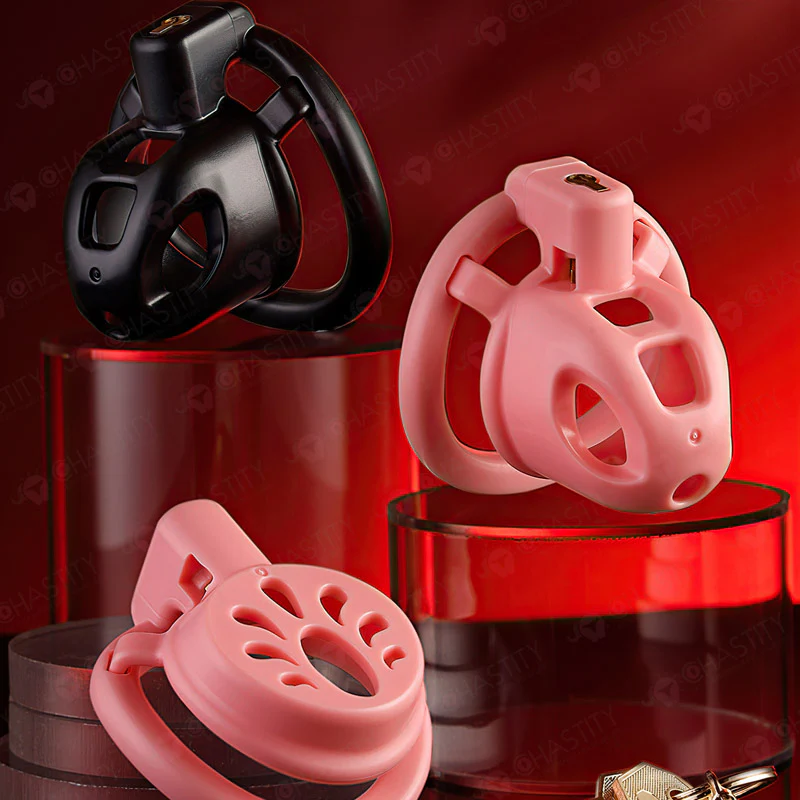Flat + Small Chastity Cages Set (2 Cages With 3 Rings) - Image 4