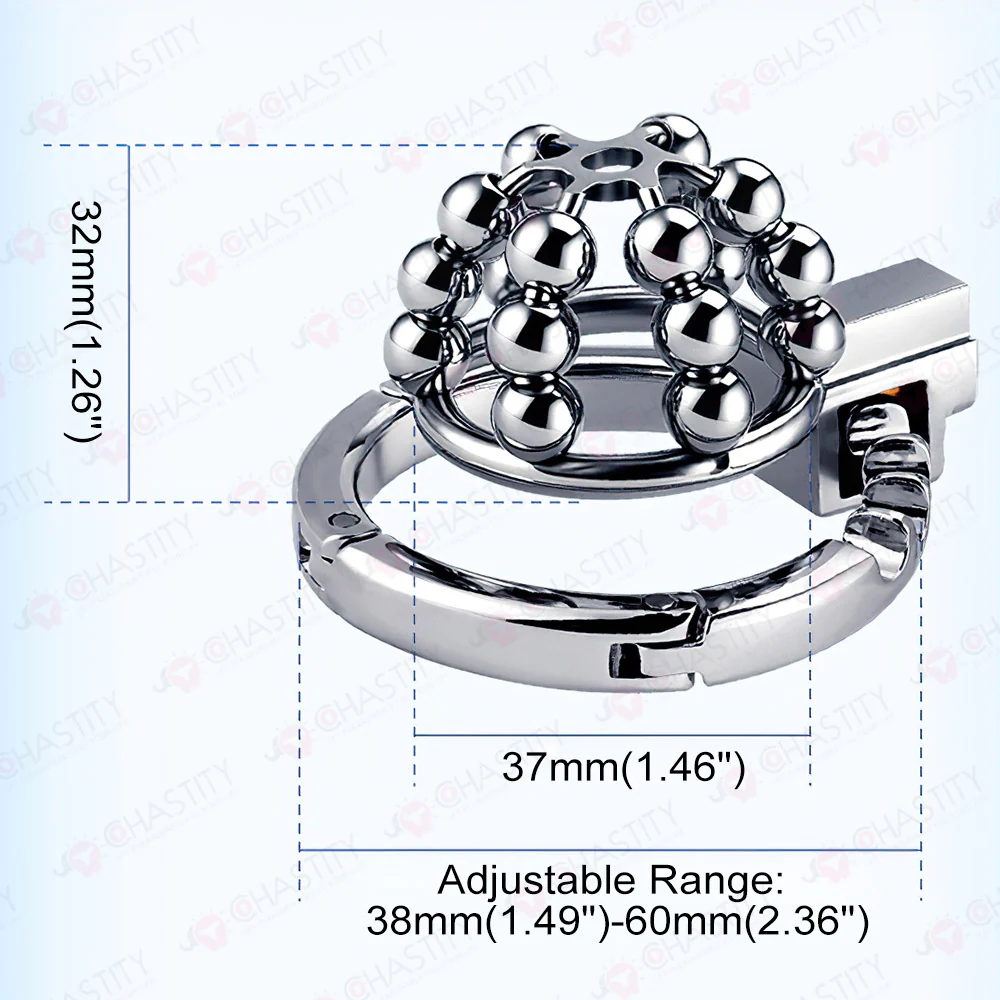 Flexible Chastity Cage (Rotatable Steel Beads & Adjustable Ring) - Image 3