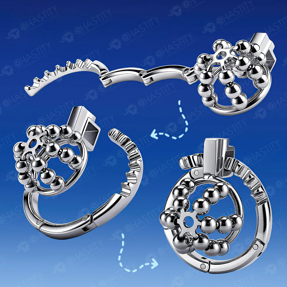 Flexible Chastity Cage (Rotatable Steel Beads & Adjustable Ring) - Image 4