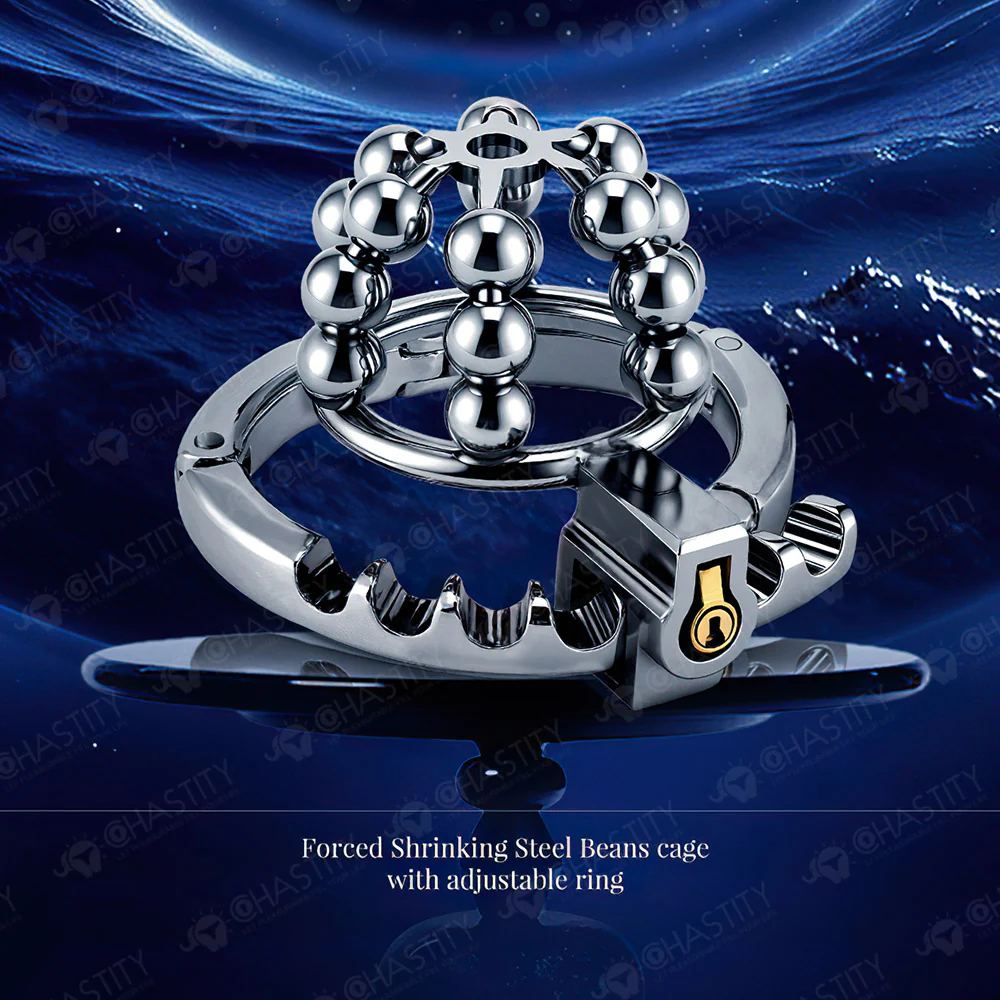 Flexible Chastity Cage (Rotatable Steel Beads & Adjustable Ring) - Image 5