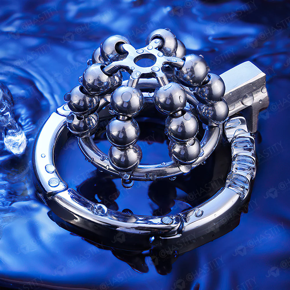 Flexible Chastity Cage (Rotatable Steel Beads & Adjustable Ring) - Image 7