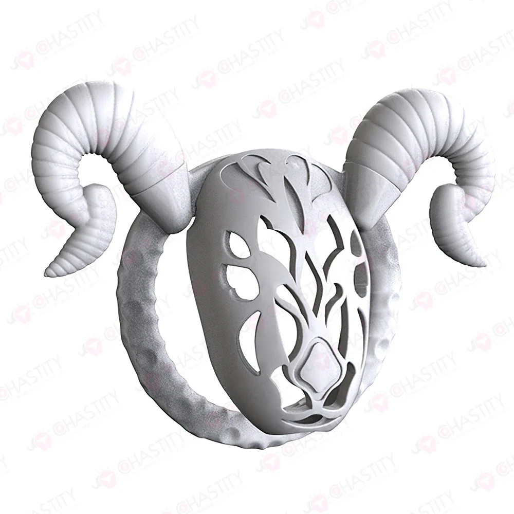 Goat Flat Chastity Penis Cover (Detachable Horns) - Image 11