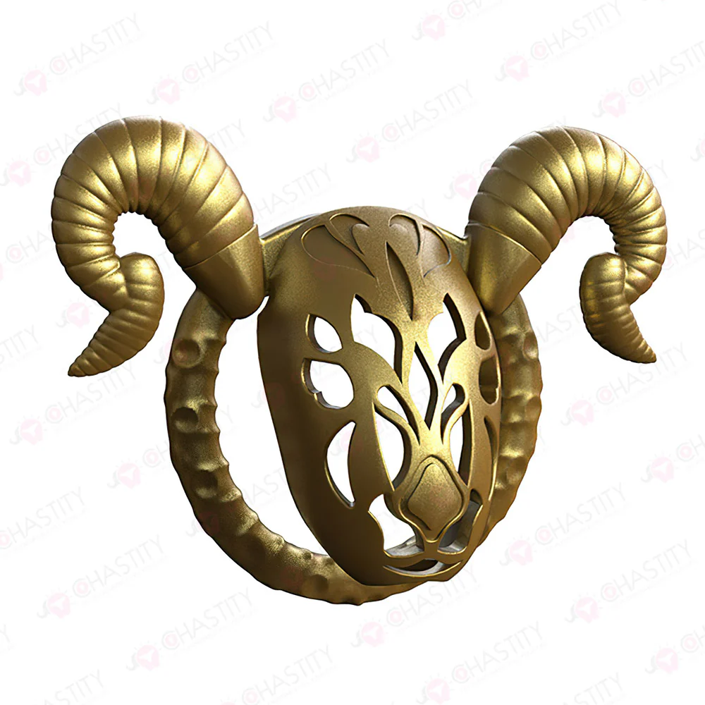 Goat Flat Chastity Penis Cover (Detachable Horns) - Image 12