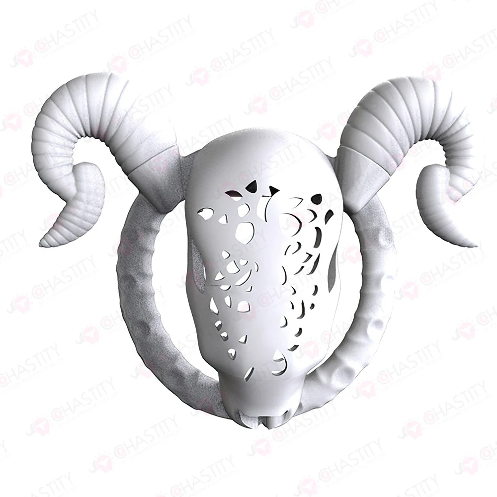 Goat Flat Chastity Penis Cover (Detachable Horns) - Image 5