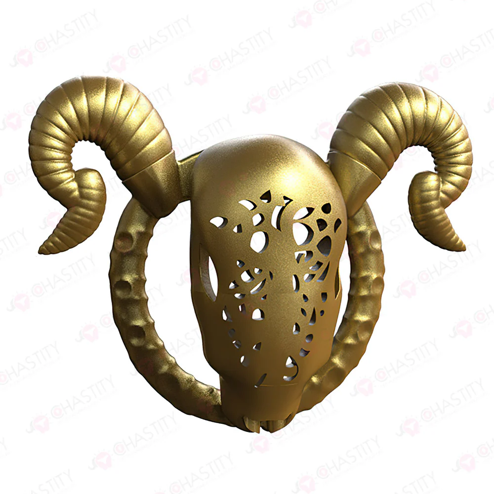 Goat Flat Chastity Penis Cover (Detachable Horns) - Image 6