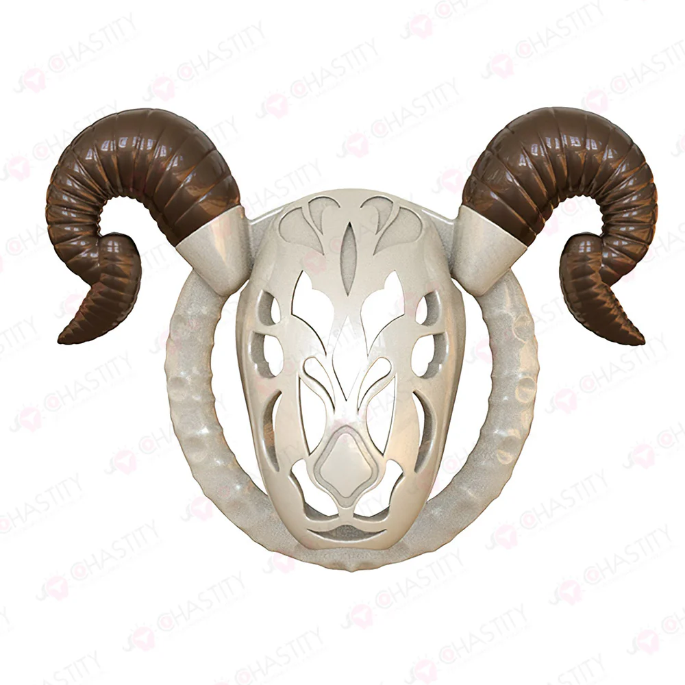 Goat Flat Chastity Penis Cover (Detachable Horns) - Image 8