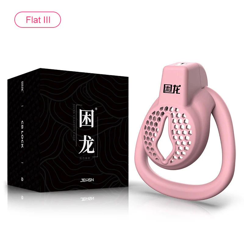 JEUSN Pink Flat Chastity Cage - Image 4