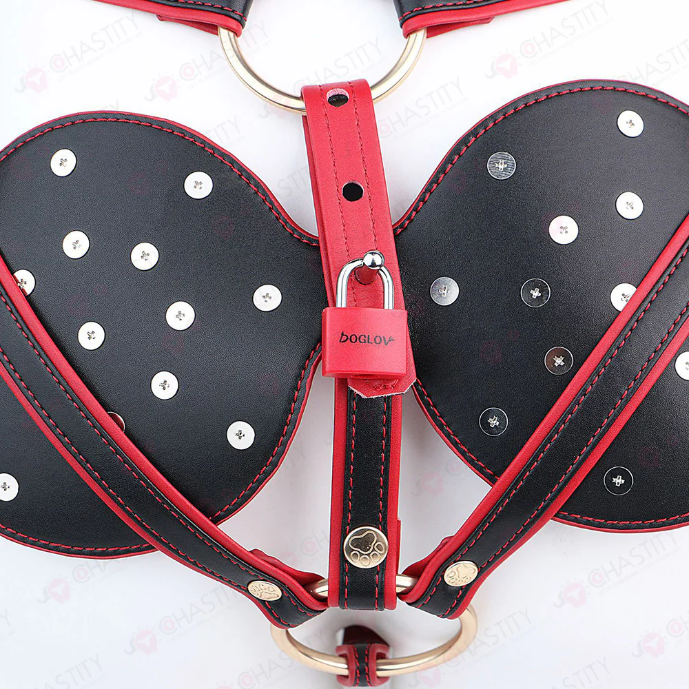 Riveted Forced-Upright Leather Chastity Pants (Chastity Cage Support) - Image 12