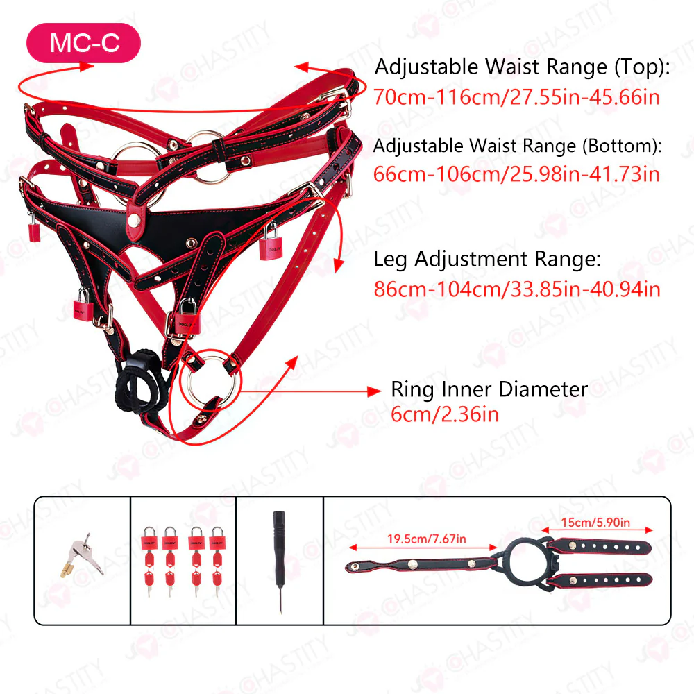 Riveted Forced-Upright Leather Chastity Pants (Chastity Cage Support) - Image 5