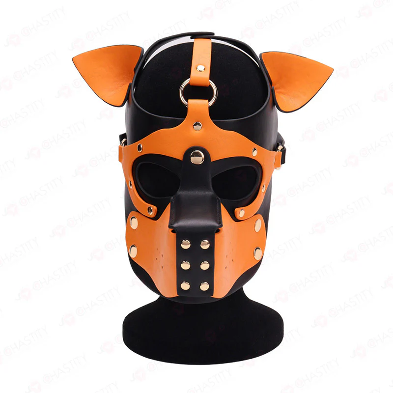 Leather Dog Mask With Removable Muzzle - Image 11
