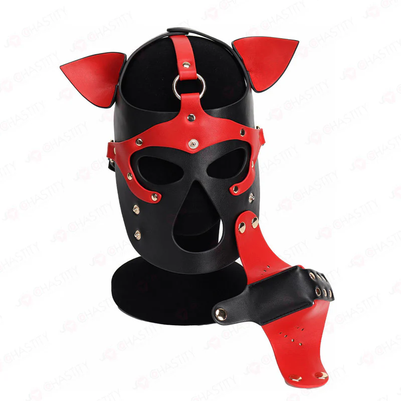 Leather Dog Mask With Removable Muzzle - Image 2