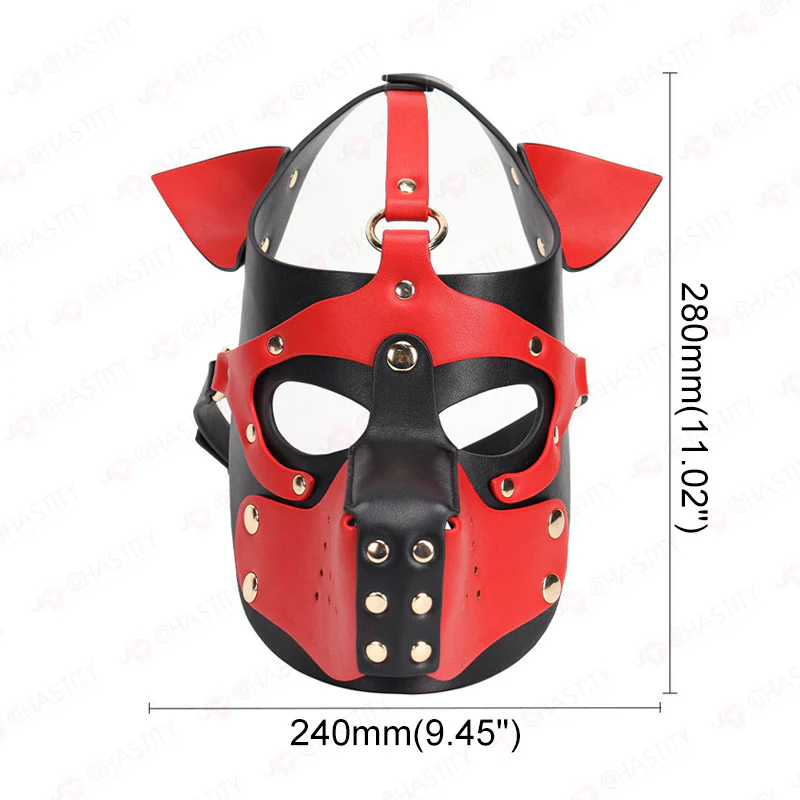 Leather Dog Mask With Removable Muzzle - Image 3