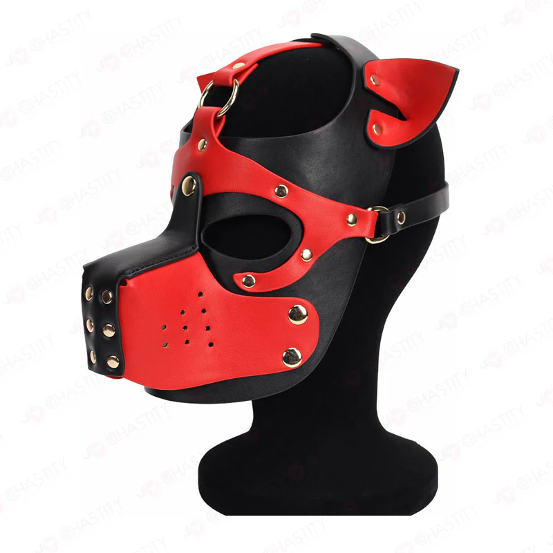 Leather Dog Mask With Removable Muzzle - Image 4