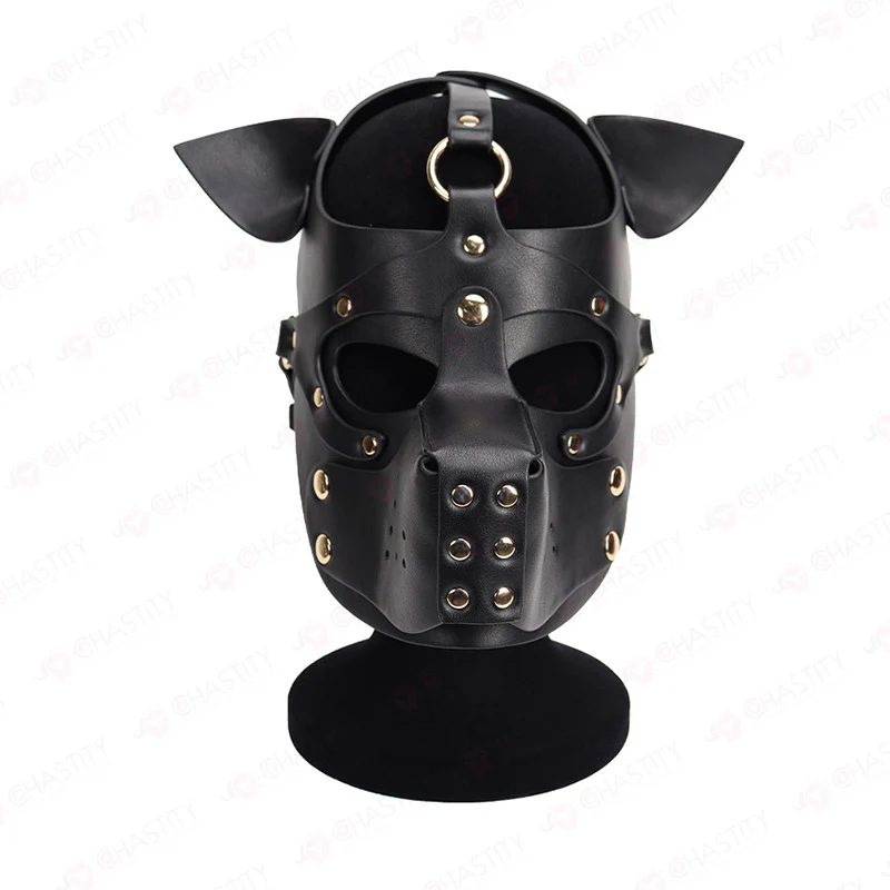 Leather Dog Mask With Removable Muzzle - Image 8