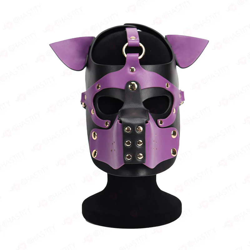 Leather Dog Mask With Removable Muzzle - Image 9