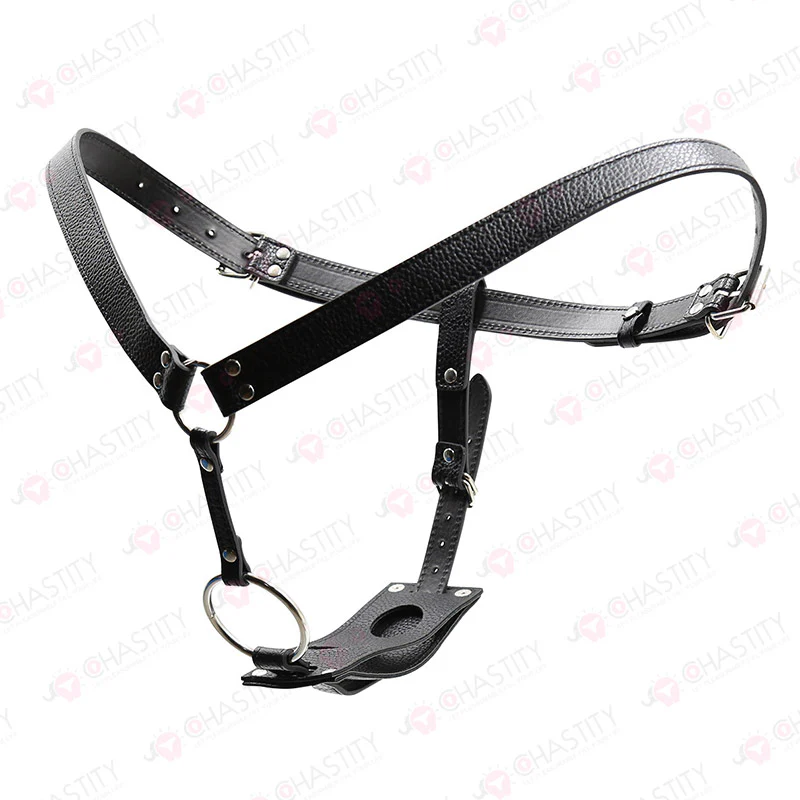 Leather Female Chastity Belt With Plugs - Image 3